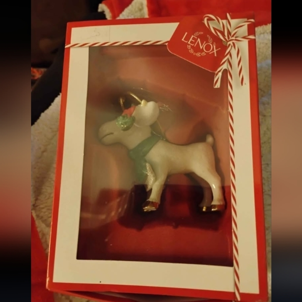 Lenox (unspecified year) Under the Mistletoe with Marcel the Moose Ornament